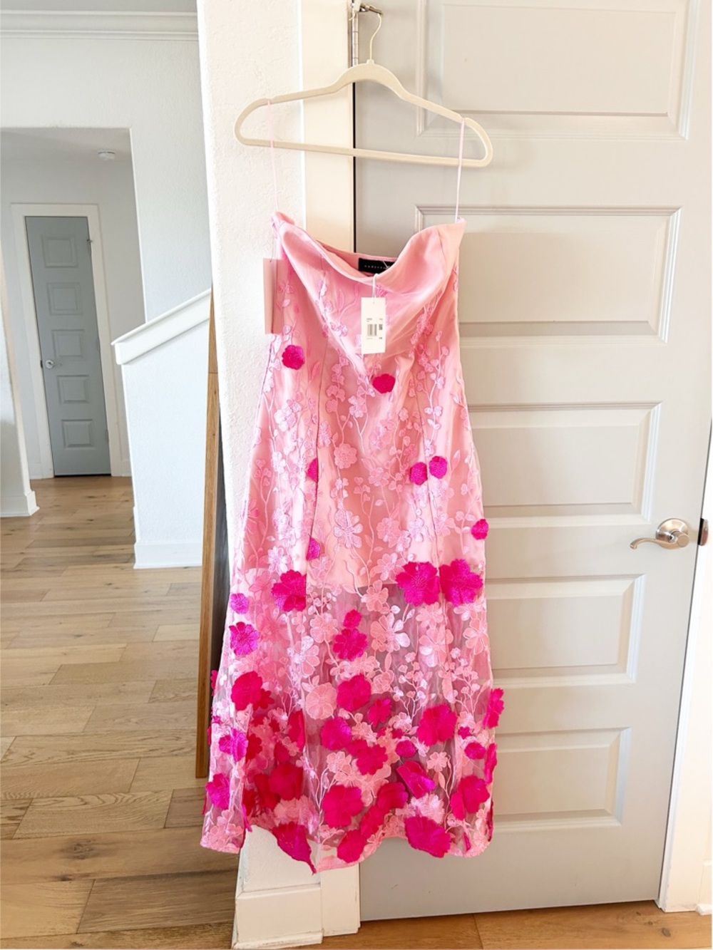 NWT Anthropologie Endless Rose Strapless Floral Appliqué Maxi Dress - Picture 7 of 10